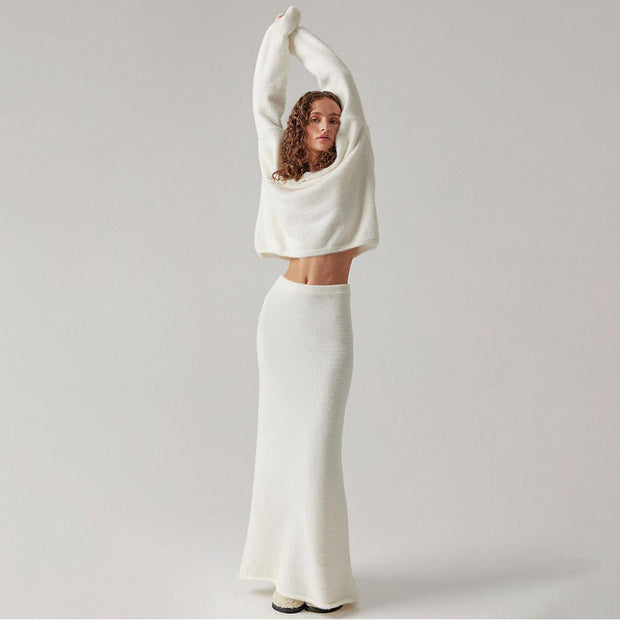 Sweater Suit Women's Simple Knitting V-neck - Jo-Bolt-Store