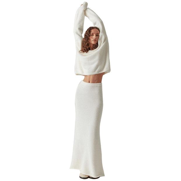 Sweater Suit Women's Simple Knitting V-neck - Jo-Bolt-Store