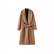Temperament Fashion Neutral With Waist Woolen Coat - Jo-Bolt-Store