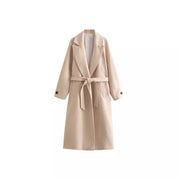 Temperament Fashion Neutral With Waist Woolen Coat - Jo-Bolt-Store