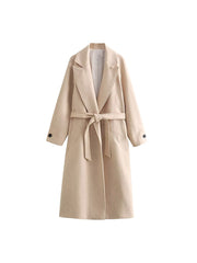 Temperament Fashion Neutral With Waist Woolen Coat - Jo-Bolt-Store