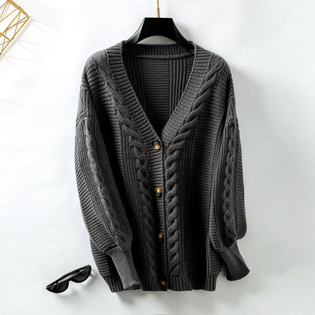 Vintage Single-breasted Sweater Coat - Jo-Bolt-Store