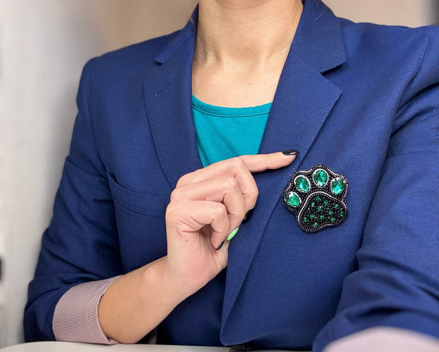 Handcrafted Paw Print Brooch