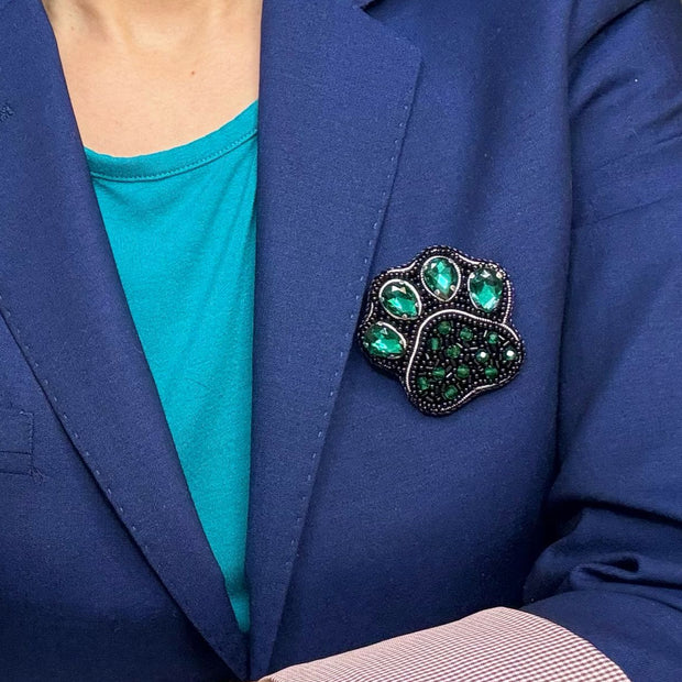 Handcrafted Paw Print Brooch