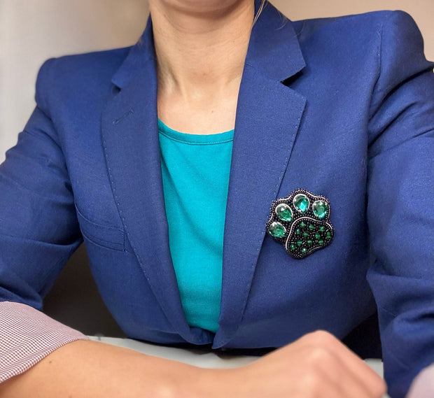 Handcrafted Paw Print Brooch