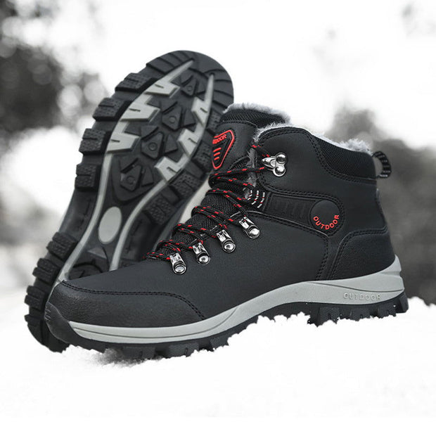Winter Snow Boots Men Warm Plush Ankle Boots Hiking Lace-up Shoes - Jo-Bolt-Store