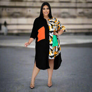 Women Plus Size Patchwork Dress - Jo-Bolt-Store