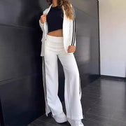 Women's Casual Polo Collar Suit Wide-leg Pants Two-piece Suit - Jo-Bolt-Store