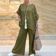 Women's Clothing Cotton And Linen Fashion Casual Plus Size Asymmetric Long-sleeve Suit - Jo-Bolt-Store