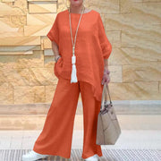 Women's Clothing Cotton And Linen Fashion Casual Plus Size Asymmetric Long-sleeve Suit - Jo-Bolt-Store