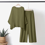 Women's Clothing Cotton And Linen Fashion Casual Plus Size Asymmetric Long-sleeve Suit - Jo-Bolt-Store