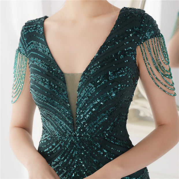 Starlight Serenade: The Sequin Embellished Maxi Dress