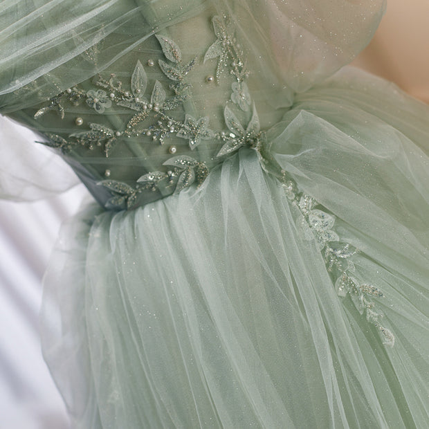 Whispering Willow: The Off Shoulder Tulle Gown