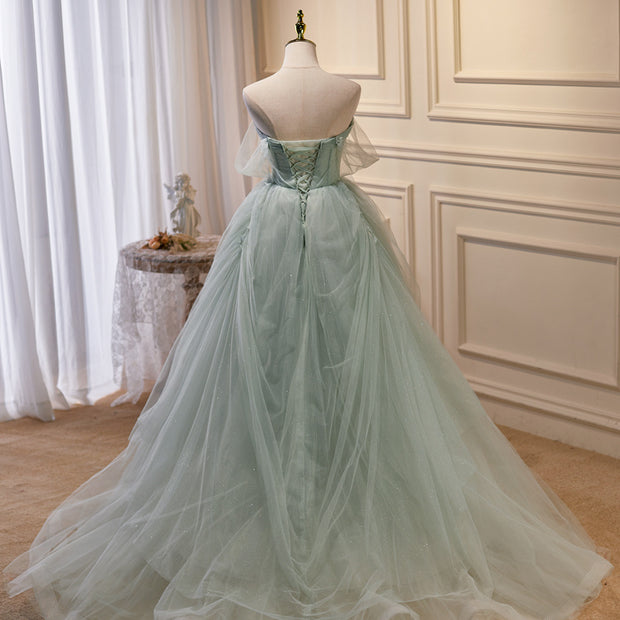 Whispering Willow: The Off Shoulder Tulle Gown