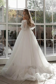 Puff Sleeve Off Shoulder Wedding Dress