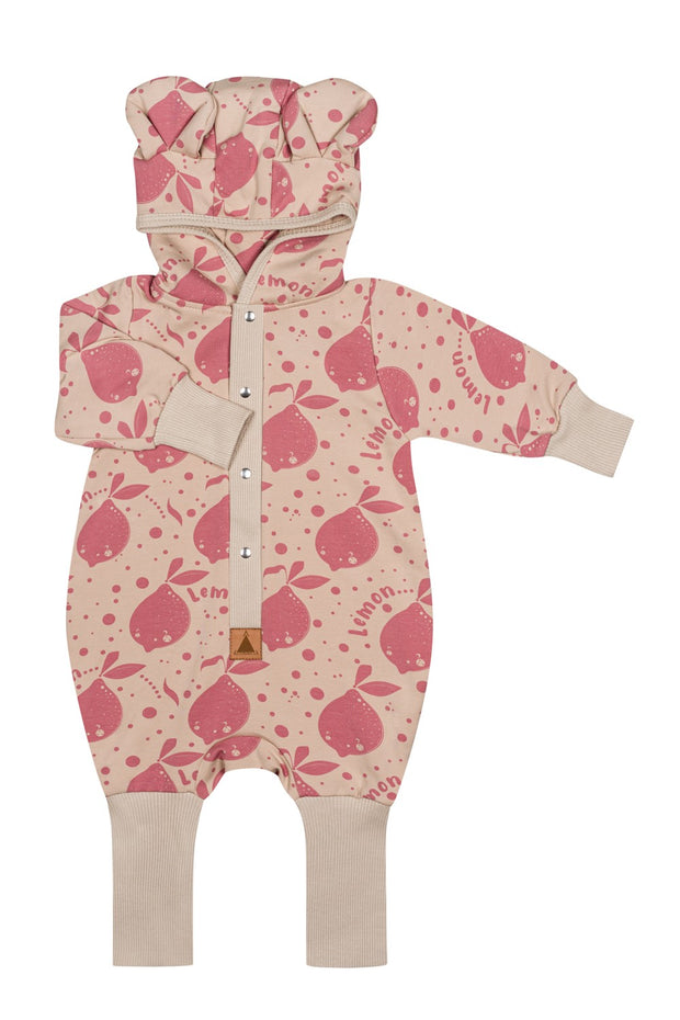 Eared Jumpsuit for Babies and Kids - Beige Lemons