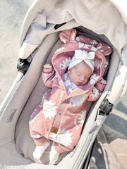 Eared Jumpsuit for Babies and Kids - Pink Suns