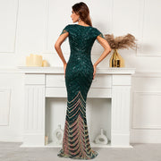 Starlight Serenade: The Sequin Embellished Maxi Dress