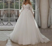 Puff Sleeve Off Shoulder Wedding Dress