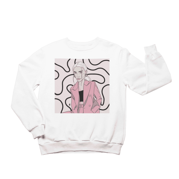 Unisex Crewneck Sweatshirt with Illustration - Hello Sweet Girl