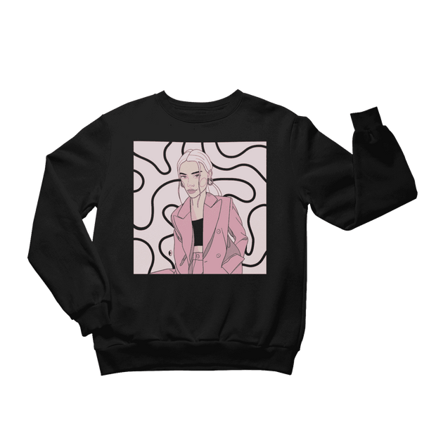 Unisex Crewneck Sweatshirt with Illustration - Hello Sweet Girl