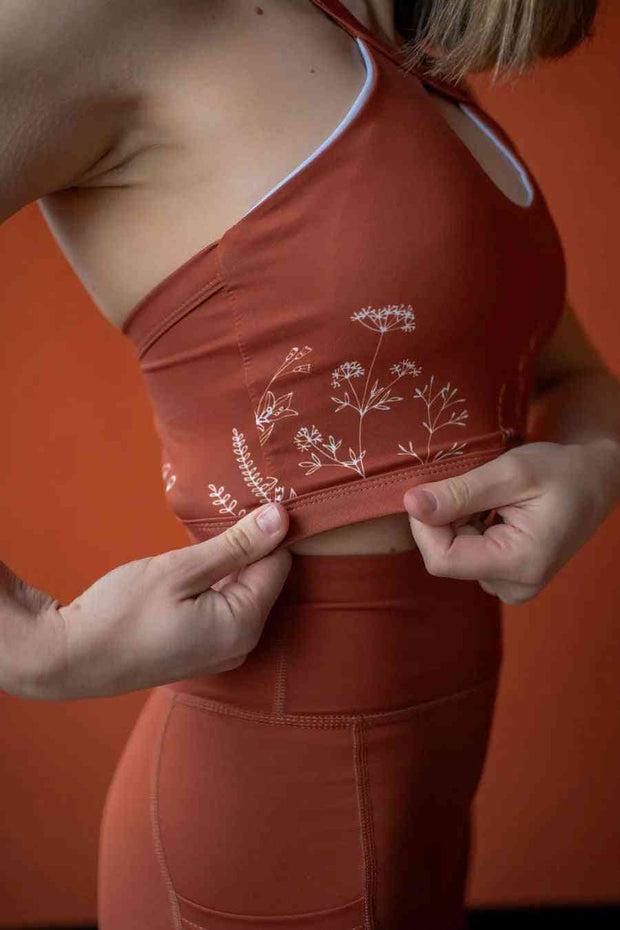 Sports Bra 'Wildflowers' Brown