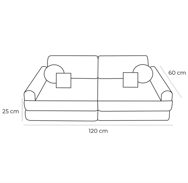 Medium Modular Sofa for Kids - Churros Moon Grey
