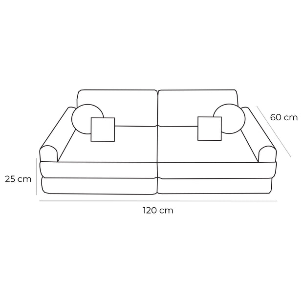 Large Modular Sofa for Kids - Premium Boucle, Fresh Mint