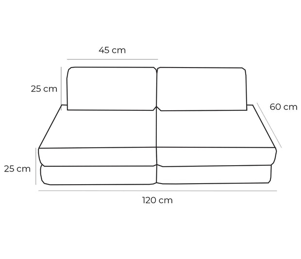 Small Modular Sofa for Kids - Tangle Honey Mustard