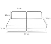 Small Modular Sofa for Kids - Tangle Bubblegum Pink